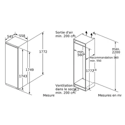 Congélateur intégrable à pantographe 212l Siemens GI81NVEE0