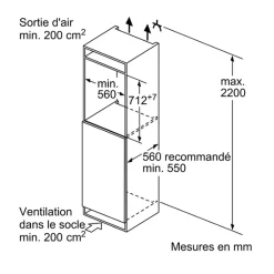 Congélateur intégrable à pantographe 72l Siemens GI11VADE0 iq500