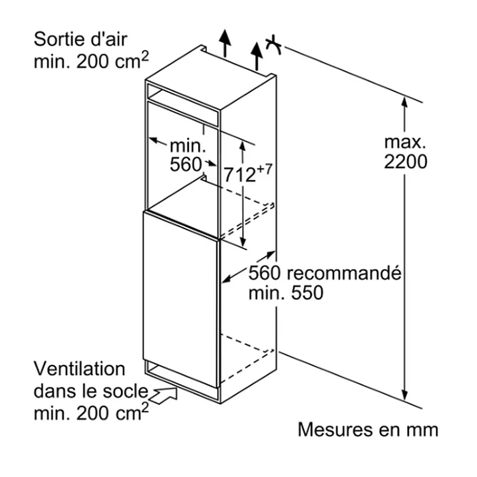 Congélateur intégrable à pantographe 72l Siemens GI11VADE0 iq500
