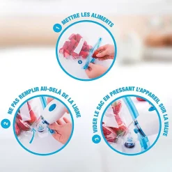 Conservair - Machine Sous Vide Portable - 12,5w - Alimenté Par Batterie - Stockage Hygiénique - Blanc Et Bleu