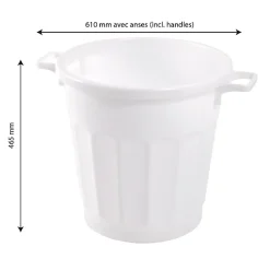 Conteneur alimentaire rond HACCP 50 L - blanc