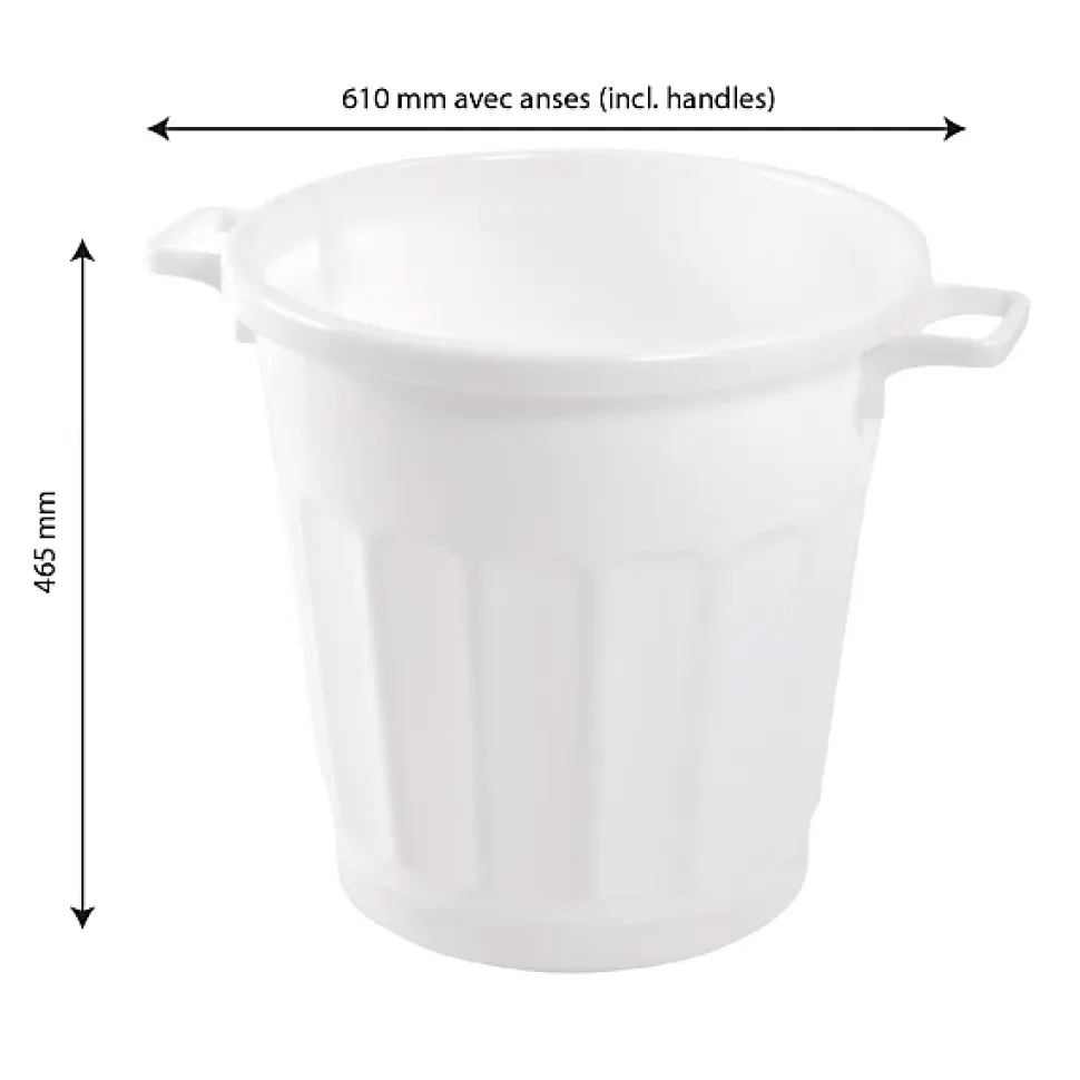 Conteneur alimentaire rond HACCP 50 L - blanc