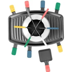 CONTINENTAL EDISON FD12881 Appareil a raclette et fondue 8 personnes - Noir