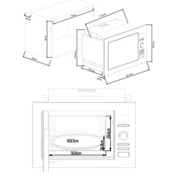 CONTINENTAL EDISON Micro Ondes Gril -CEMO25GINE - Inox encastrable - Noir