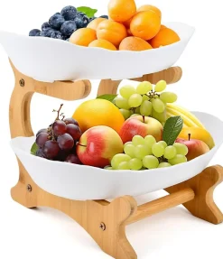 Corbeille à Fruits 2 Étages Bambou