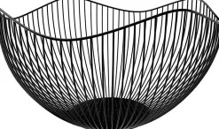 Corbeille à Fruits en Métal Noir 25 cm