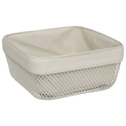 Corbeille à pain Mayaj en métal et coton beige 25,5x25,5cm - Beige- 5five