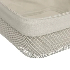 Corbeille à pain Mayaj en métal et coton beige 25,5x25,5cm - Beige- 5five