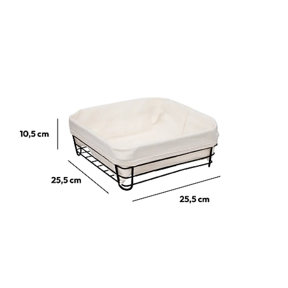 Corbeille en acier 25 cm - Beige Noir - 5Five