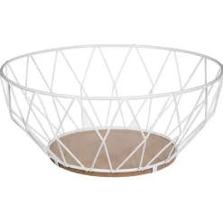 Corbeille en métal 28 cm Blanc Losange - 5Five