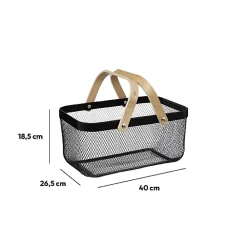 Corbeille en métal 40x26 cm Noir Mayaj - 5Five