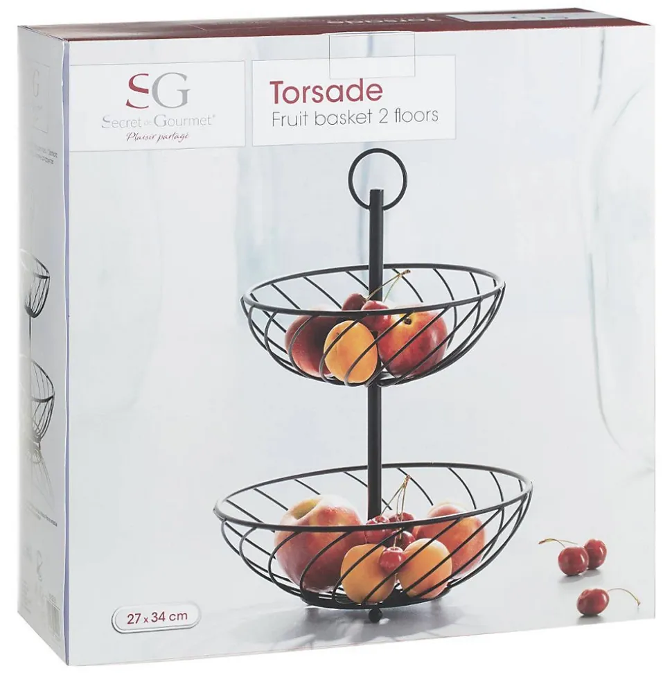 Corbeille torsade 2 étages métal 22/27cm - 5Five