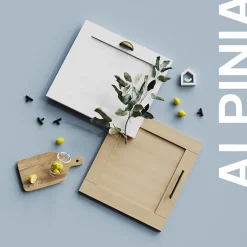 Corniche et bandeau cache-lumière GoodHome Alpinia coloris naturel h. 35 mm x l. 2.4 m x ep. 59.5 mm