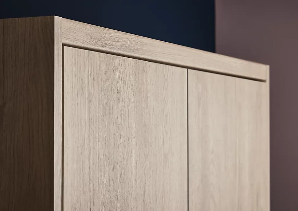 Corniche et bandeau cache-lumière GoodHome Chia chêne clair H. 35 mm x l. 2.4 m x Ep. 59.5 mm