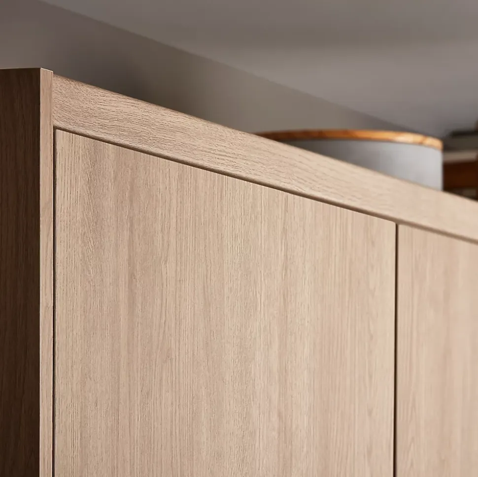 Corniche et bandeau cache-lumière GoodHome Chia chêne clair H. 35 mm x l. 2.4 m x Ep. 59.5 mm