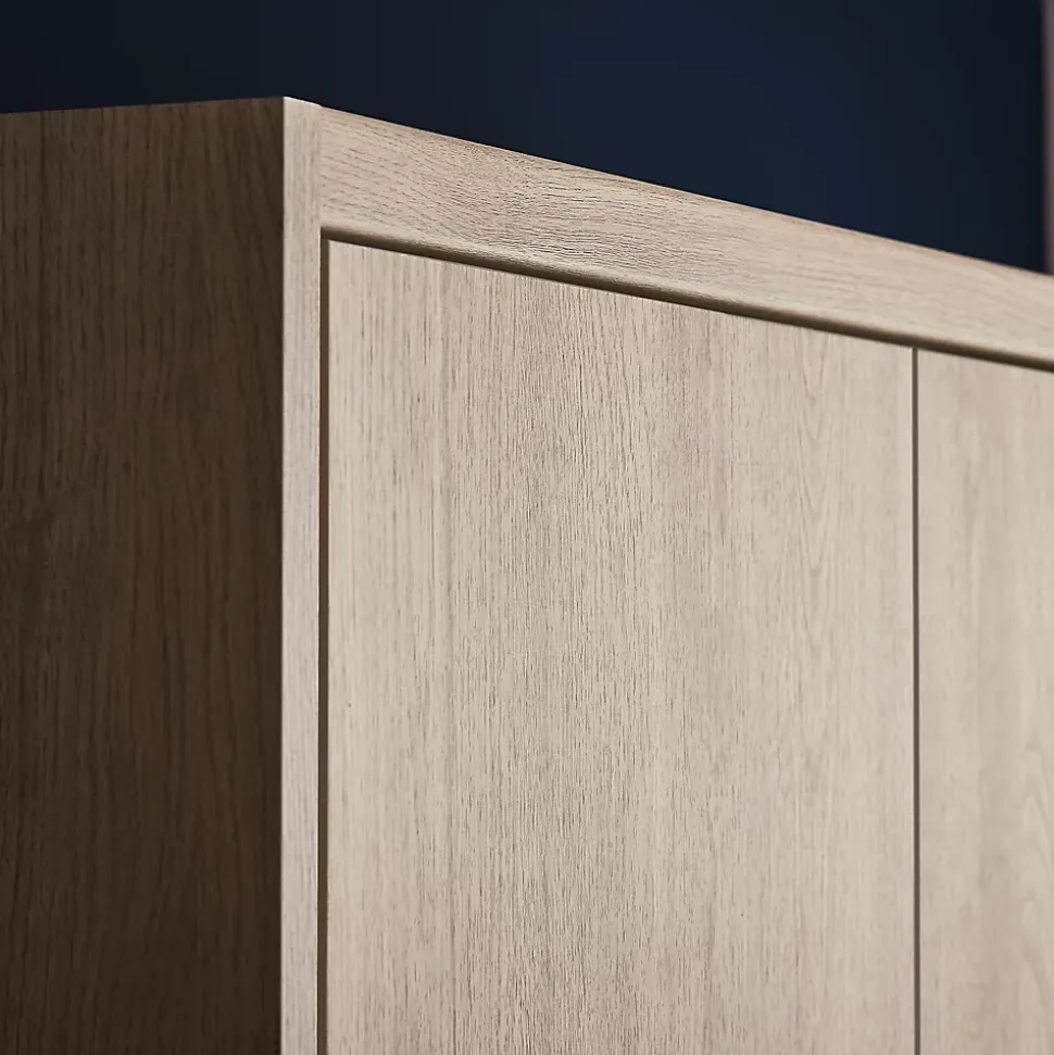 Corniche et bandeau cache-lumière GoodHome Chia chêne clair H. 35 mm x l. 2.4 m x Ep. 59.5 mm