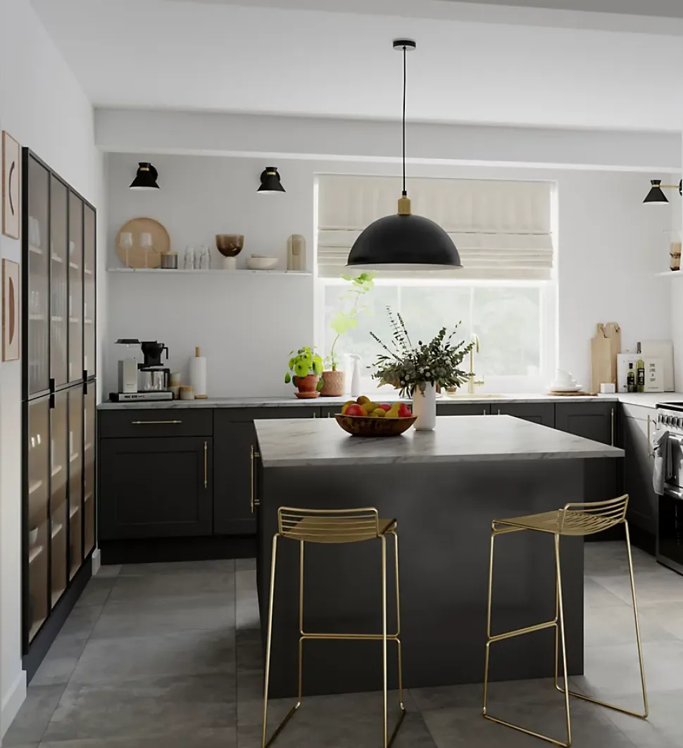 Corniche GoodHome Artemisia Graphite H. 75 mm x l. 2.4 m