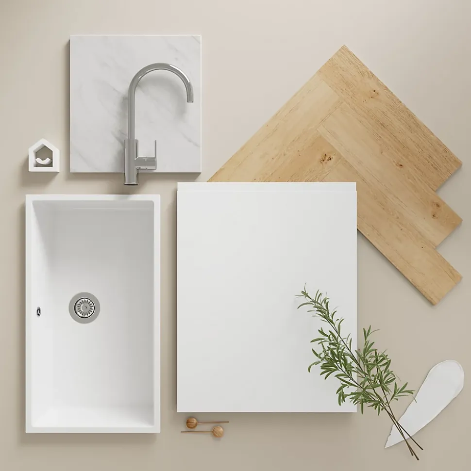 Corniche GoodHome Garcinia blanc mat H. 16 mm x l. 2,4 m x Ép. 16 mm