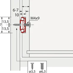 Coulisse à bille rainure de 27 mm (la paire) - Hettich - 350 mm