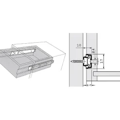 Coulisse à bille rainure de 17 mm (la paire) - Hettich - longueur tiroir 250 à 410 mm
