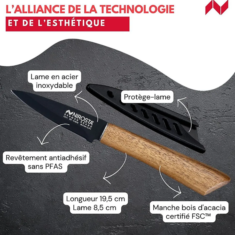 Couteau à légumes 19,5 cm Nirosta Flow