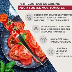 Couteau à tomates lame crantée 11 cm Fackelmann