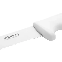 Couteau à Trancher Denté Blanc 255 mm - Hygiplas