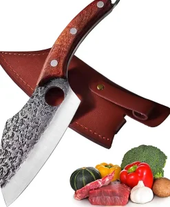 couteau de chef professionnel avec manche en bois