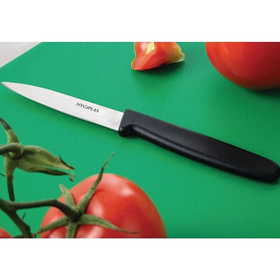 Couteau d'Office Professionnel Lame Droite Noir 75 mm - Hygiplas