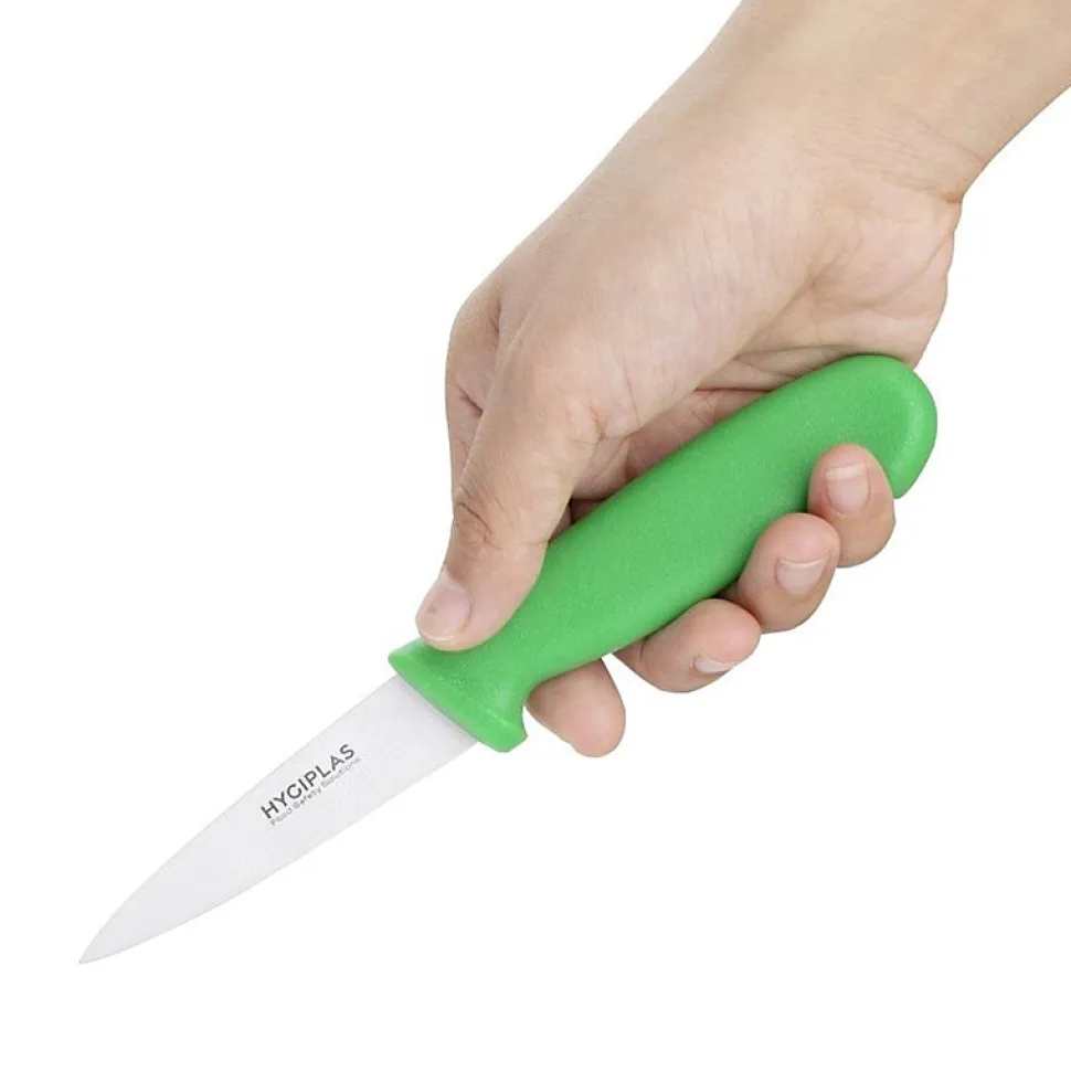 Couteau d'Office Vert Professionnel 90 mm - Hygiplas