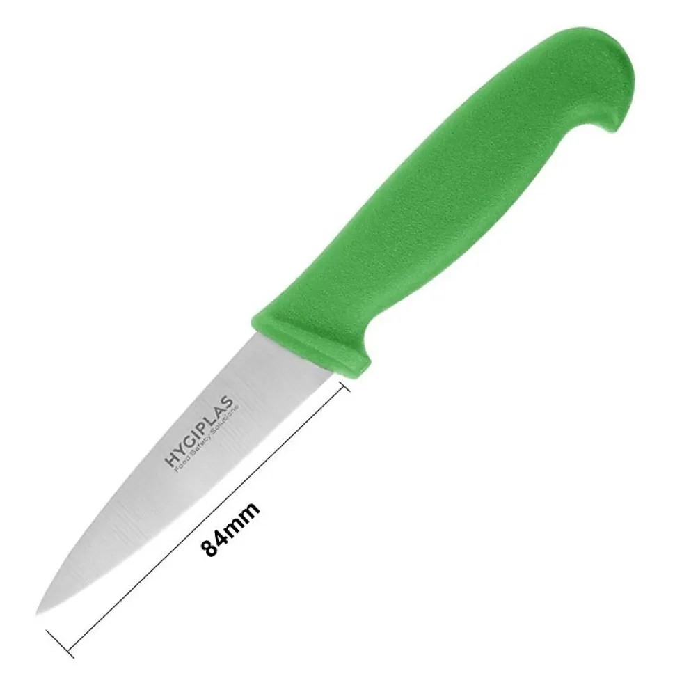 Couteau d'Office Vert Professionnel 90 mm - Hygiplas