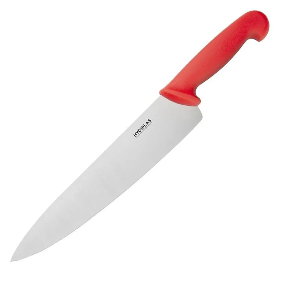 Couteau Professionnel de Cuisinier Rouge 255 mm - Hygiplas