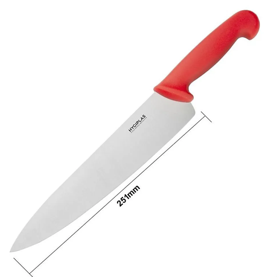 Couteau Professionnel de Cuisinier Rouge 255 mm - Hygiplas