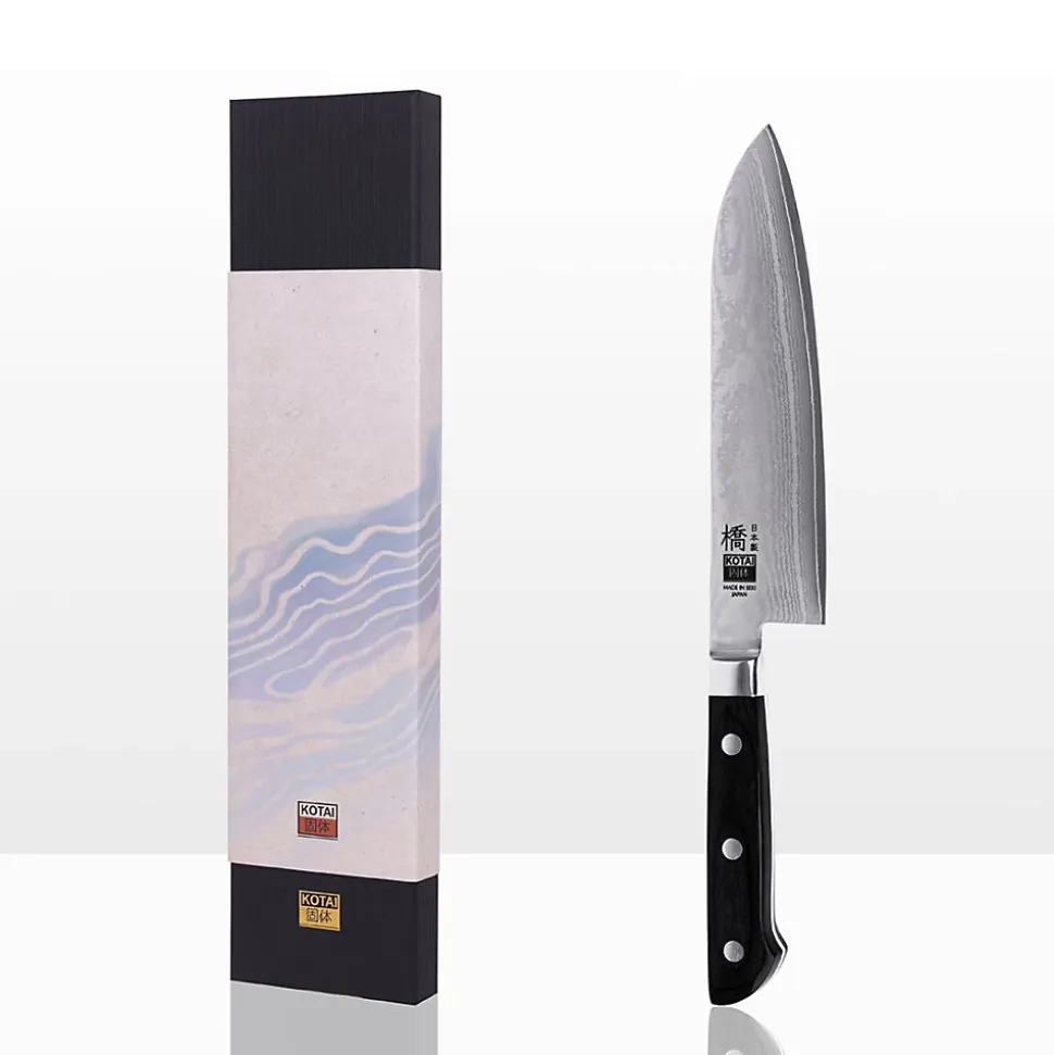 Couteau Santoku Hashi Damas Lame 18 cm - KOTAI - Couteau japonais Gris