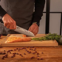 Couteau Santoku Hashi Damas Lame 18 cm - KOTAI - Couteau japonais Gris