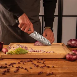 Couteau Santoku Hashi Tsuchime Lame 17 cm - KOTAI - Couteau japonais Gris