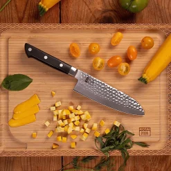 Couteau Santoku Hashi Tsuchime Lame 17 cm - KOTAI - Couteau japonais Gris