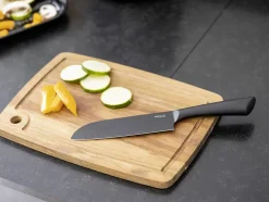 Couteau santoku noir en acier inoxydable Ace grande taille