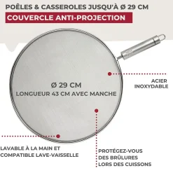 Couvercle anti projection 29 cm Fackelmann Basic