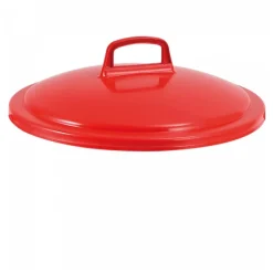 Couvercle avec poignée pour poubelle ronde tri sélectif 50 L - rouge