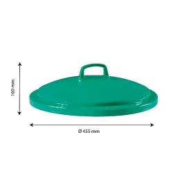 Couvercle avec poignée pour poubelle ronde tri sélectif 50 L - vert