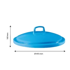Couvercle avec poignée pour poubelle ronde tri sélectif 50 L - bleu