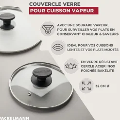 Couvercle de cuisson en verre 32 cm Fackelmann