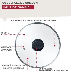 Couvercle de cuisson en verre 32 cm Fackelmann