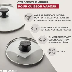 Couvercle de cuisson en verre 16 cm Fackelmann