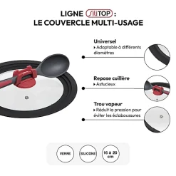 Couvercle en verre universel- 16/18/20 cm Silitop - 5Five