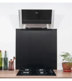 Crédence - Fond de hotte - Aluminium Anodisé Brossé Noir - H55cm x L50cm