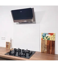 Crédence - Fond de hotte - Aluminium Blanc Signalisation RAL 9016 Brillant - H50cm x L60cm