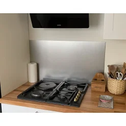 Crédence - Fond de hotte - Aluminium Anodisé Brossé - H20cm x L110cm