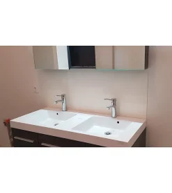 Crédence - Fond de hotte - Aluminium Blanc Signalisation RAL 9016 Brillant - H55cm x L100cm